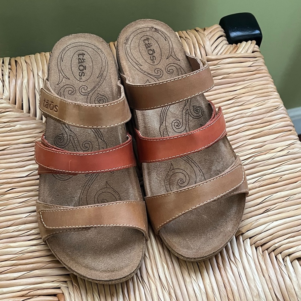 Taos footwear Triple Play Tan Multi Women’s 5 - 5.5 EU36 Sandals Velcro - Picture 3 of 13